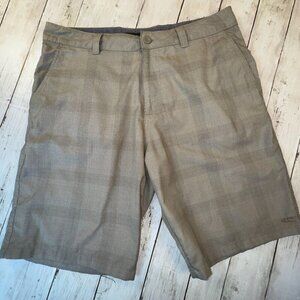 O'Neill Mens Casual Chino Shorts Size 34 Tan Glen Plaid Golf Skate Y2K